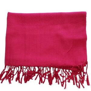 Fuchsia Pink Scarf Shawl Wrap‎ Tassels Pashmina Style Barbie Core Soft